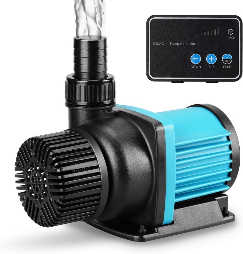 JEREPET مضخة مياه حوض السمك 2250GPH 24V DC مع وحدة تحكم، مضخة غاطسة ومضخة عودة خطية لحوض السمك، أحواض السمك، نوافير، خزانات، زراعة مائية، برك، للاستخدام في المياه العذبة والمالحة. - Image 1